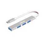 Supa Fly USB 4 Port Type C Hub - Silver - Silver