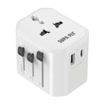 Supa Fly World Wide Travel Adapter 2 Port Type C & USB A - White - White