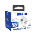 Supa Fly World Wide Travel Adapter 4 Port Type C & USB A - White - White