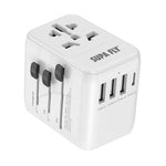 Supa Fly World Wide Travel Adapter 4 Port Type C & USB A - White - White