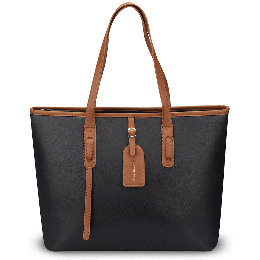 Supanova Elara Ladies 15.6’’ Laptop Tote Bag - Black - Black - Bags