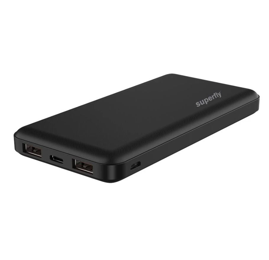 Superfly 12 000mAh Powerbank - Black - Black