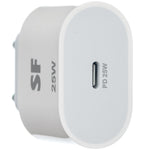Superfly 25 Watt Single Type C Wall Charger - White - White
