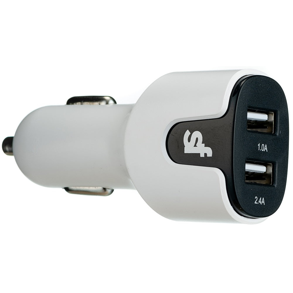 Superfly 3.4A Dual Type C Car Charger - White - White