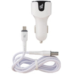 Superfly 3.4A Dual Usb Micro Car Charger - White - White