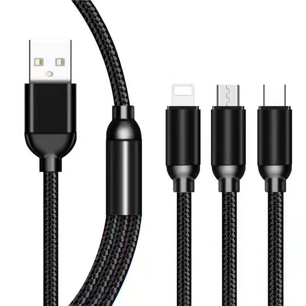Superfly 3in1 Multi Charge Cable Type C Micro Lightning - Black