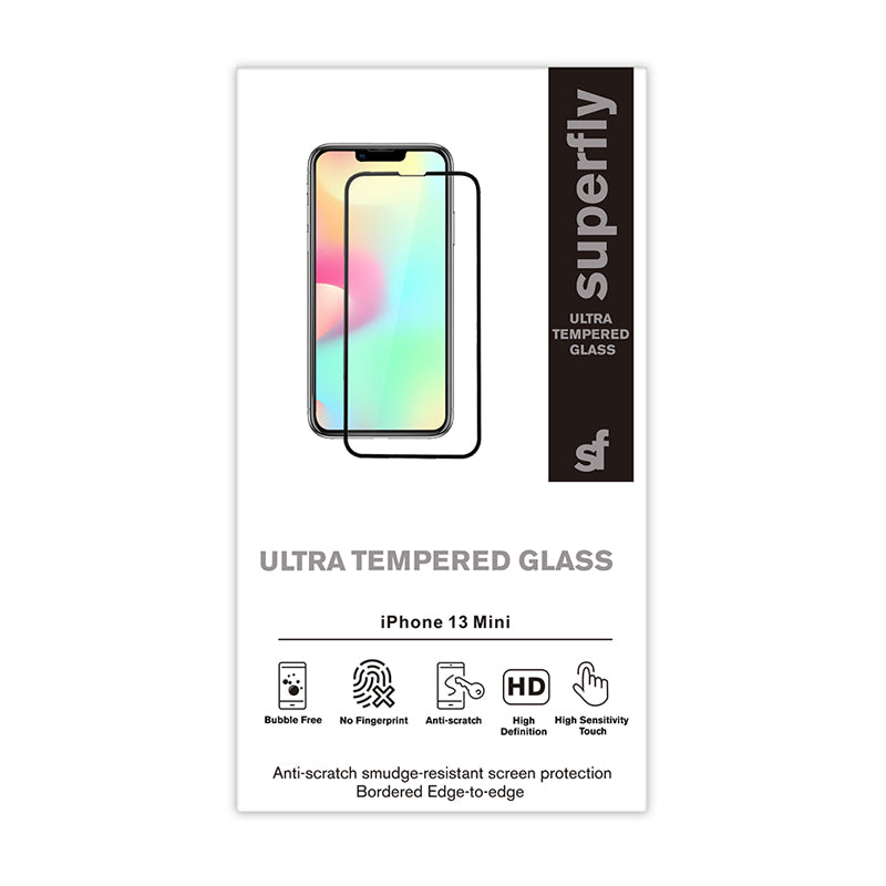 Superfly Apple iPhone 13 Mini Ultra Tempered Glass Screen Protector - Black