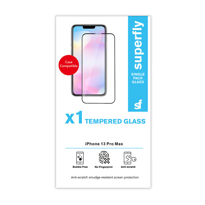 Superfly Apple iPhone 13 Pro Max Tempered Glass Screen Protector - Black