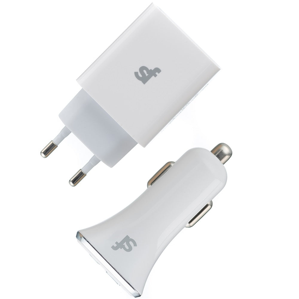 Superfly Pd Charger Wall + Car Kit - White