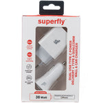 Superfly Pd Charger Wall + Car Kit - White