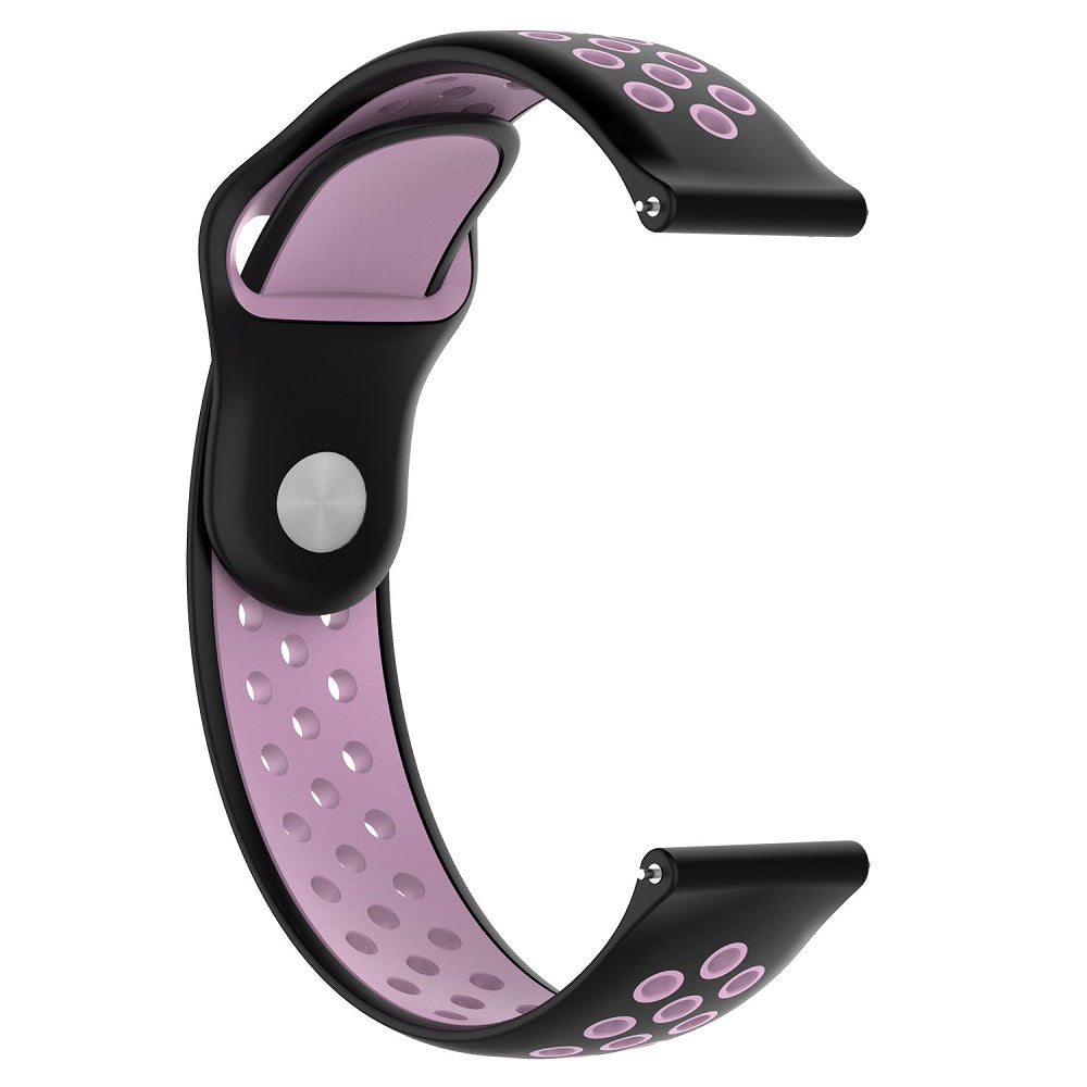 Superfly SiliconeDouble Button Watch Strap 22mm - Black/ Pink - Black/Pink