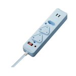 Switched 0.5m 2x3 Way Surge Multiplug with Dual USB Ports - Blue - Blue - Electrical