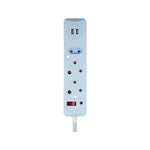 Switched 0.5m 2x3 Way Surge Multiplug with Dual USB Ports - Blue - Blue - Electrical