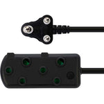 Switched 10m SBS Extension Cable/Cord/Lead Multiplug Heavy Duty - Black