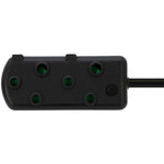 Switched 10m SBS Extension Cable/Cord/Lead Multiplug Heavy Duty - Black