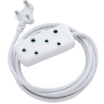 Switched 10m SBS Extension Cable/Cord/Lead Multiplug Heavy Duty - White
