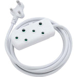 Switched 10m SBS Extension Cable/Cord/Lead Multiplug Heavy Duty - White