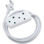 Switched 20m SBS Extension Cable/Cord/Lead Multiplug Heavy Duty - White