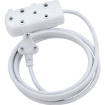 Switched 20m SBS Extension Cable/Cord/Lead Multiplug Light Duty - White