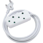 Switched 20m SBS Extension Cable/Cord/Lead Multiplug Light Duty - White