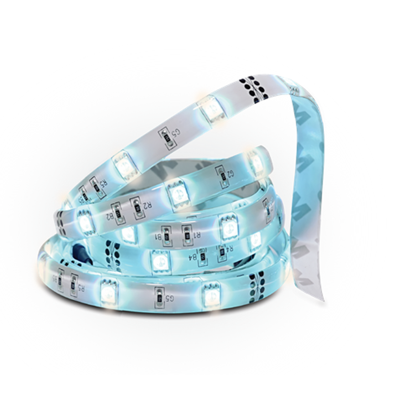 Switched 3M RGB LED Strip Light Kit - White