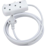 Switched 3m SBS Extension Cable/Cord/Lead Multiplug Heavy Duty - White