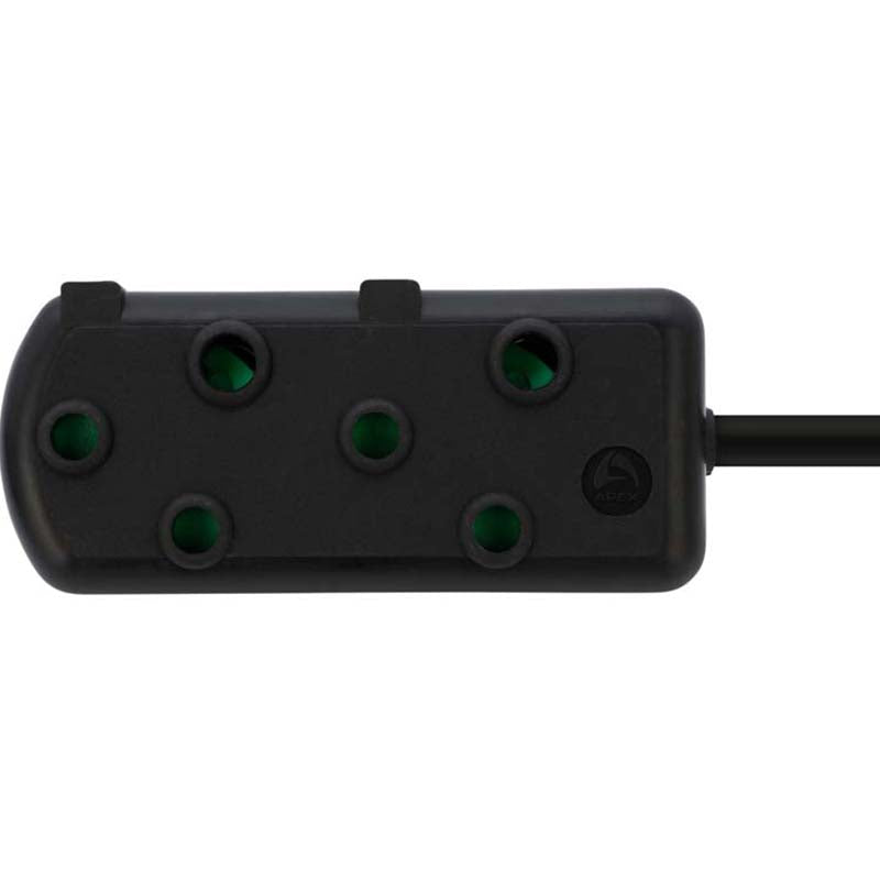 Switched 3m SBS Extension Cable/Cord/Lead Multiplug Light Duty - Black