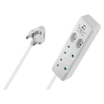 Switched 4 Way Extension Lead with USB Type C & 4m Extension Cord - White - Electrical