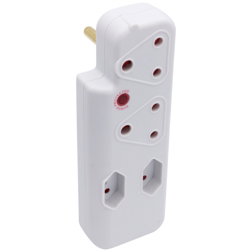 Switched 4-Way Medium Surge Adaptor - White - Electrical