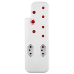 Switched 4-Way Medium Surge Adaptor - White - Electrical