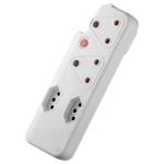 Switched 4-Way Medium Surge Adaptor - White - Electrical