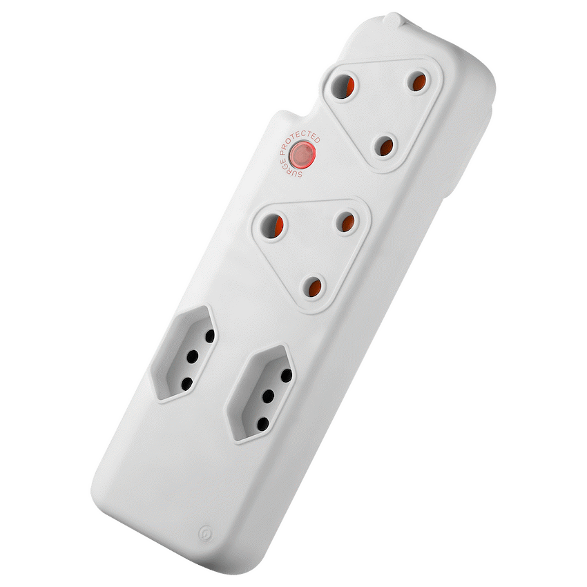Switched 4-Way Medium Surge Adaptor - White - Electrical