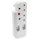 Switched 4-Way Medium Surge Adaptor - White - Electrical