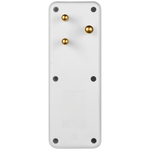 Switched 4-Way Medium Surge Adaptor with Schuko - White - White - Electrical