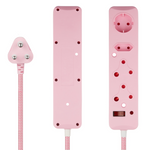 Switched 4 Way Surge Protected Multiplug 3M - Pink - Pink