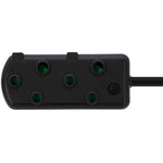 Switched 5m SBS Extension Cable/Cord/Lead Multiplug Light Duty - Black
