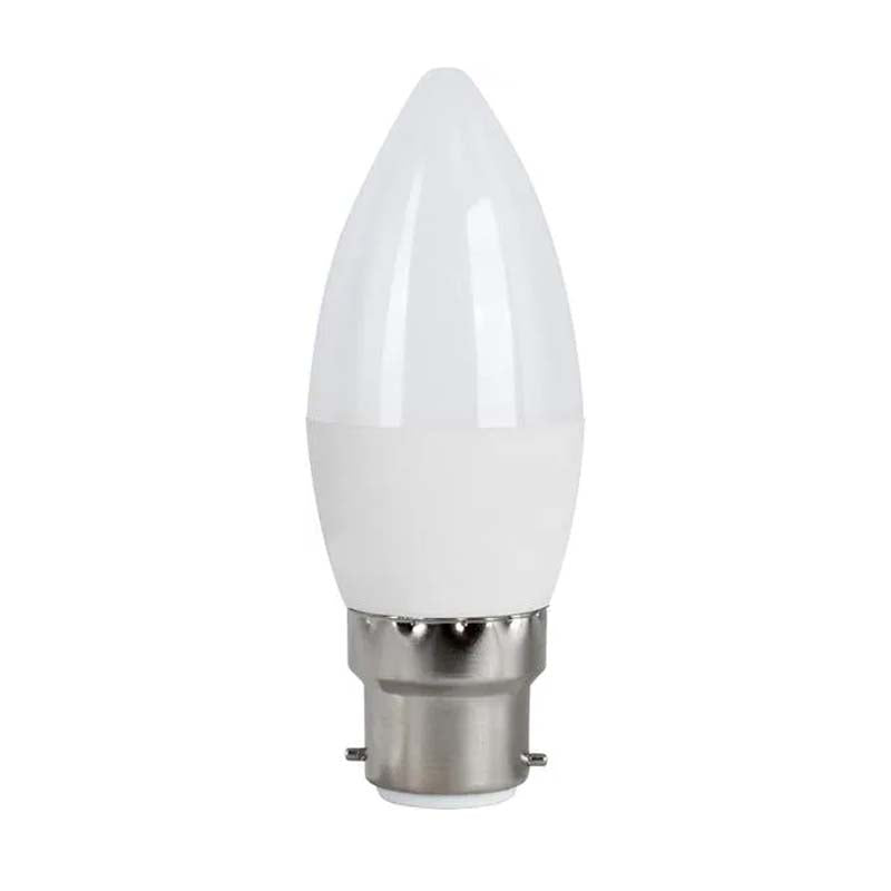 Switched 5W Candle LED Light Bulb B22 - Cool White - White