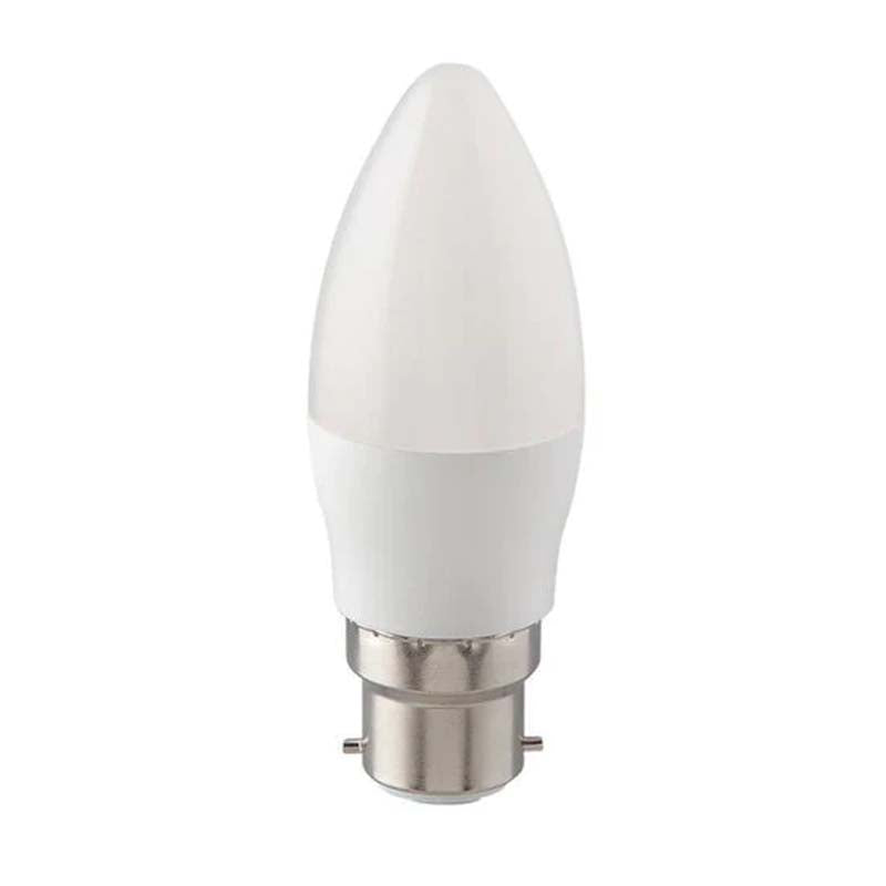 Switched 5W Candle LED Light Bulb B22 - Warm White - White