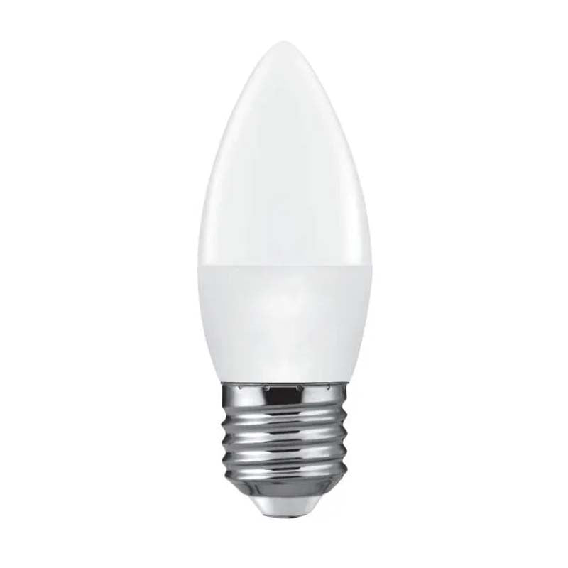 Switched 5W Candle LED Light Bulb E27 - Cool White - White