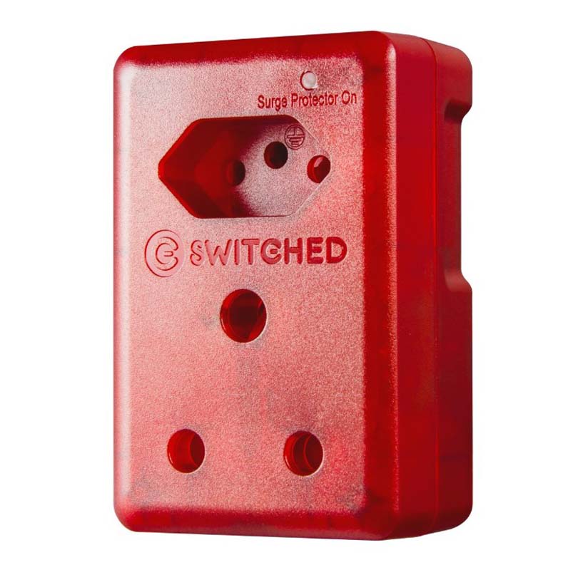 Switched High Surge Multi Adaptor 16A - Red - Red