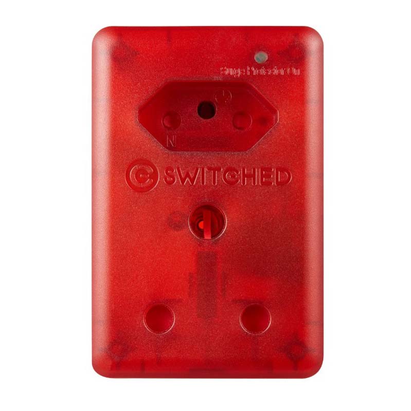 Switched High Surge Multi Adaptor 16A - Red - Red