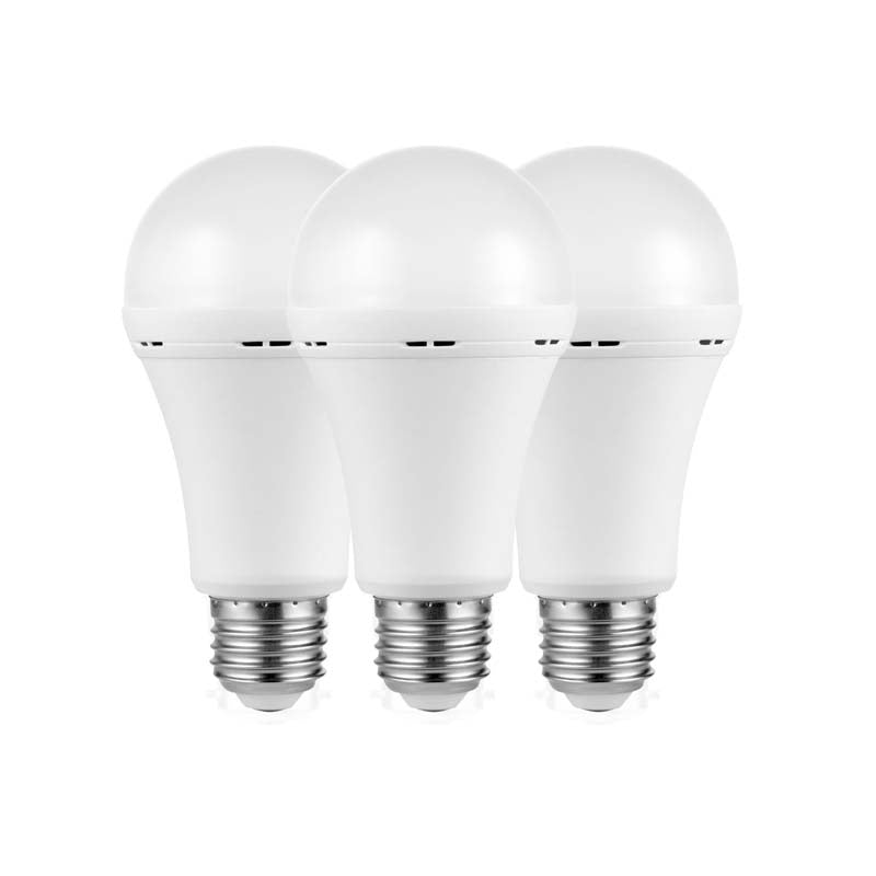 Switched LED 5W A60 Rechargeable E27 Light Bulbs 3 Pack - Cool White - White