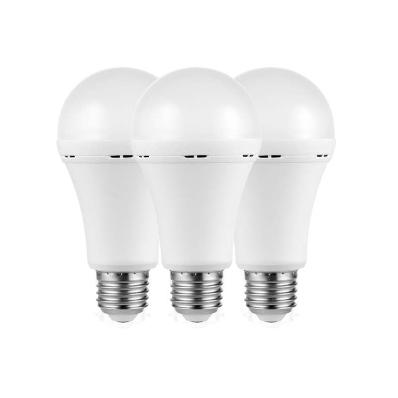 Switched LED 5W A60 Rechargeable E27 Light Bulbs 3 Pack - Warm White - White