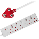 Switched Medium Surge 12-Way Multiplug 0.5m - White - Electrical