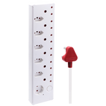 Switched Medium Surge 12-Way Multiplug 0.5m - White - Electrical