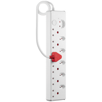 Switched Medium Surge 12-Way Multiplug 0.5m - White - Electrical