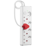 Switched Medium Surge 8-Way Multiplug 0.5m - White - Electrical