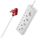 Switched Medium Surge 8-Way Multiplug 0.5m - White - Electrical
