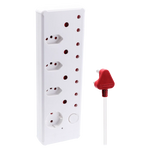 Switched Medium Surge 8-Way Multiplug 0.5m - White - Electrical