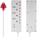 Switched Medium Surge 8-Way Multiplug 0.5m - White - Electrical